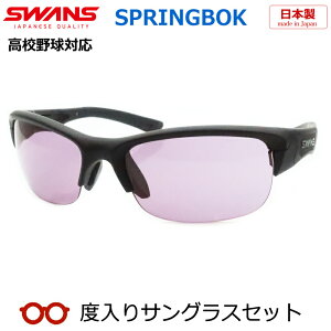 【SWANS】スワンズ度入りサングラスセット(度付きサングラス)SPB-0018 MBK マットブラック スプリングボック 度付き 度なし スポーツ系サングラス アウトドア 野球 ゴルフ ラン
