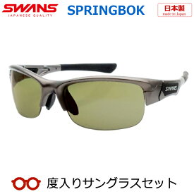 【SWANS】スワンズ度入りサングラスセット（度付きサングラス）SPB-0168　GMR　マットガンメタリック　スプリングボック　度付き　度なし　スポーツ系サングラス　アウトドア　野球　ゴルフ　ランニング　釣り