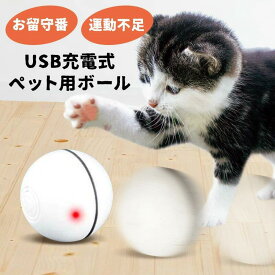 ★楽天1位入賞★お留守ニャン お留守ワン 猫 犬 おもちゃ 猫用 犬用 電動 動く ボール ひとり遊び ペット用 USB充電 充電式 ペット用ボール ペット 自動 直径6cm 留守番 運動不足 ストレス発散 不安分離症 お留守番 シンプル ホワイト 白