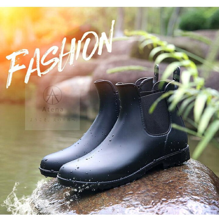 新品未使用○ショート○サイドゴア○雨具○雨靴○L○23.5~ 