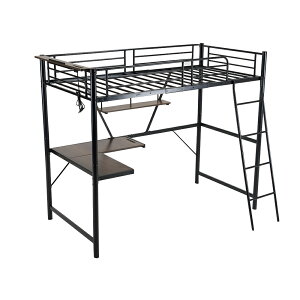 システムベット ロフトベッド シングル 大人用 コンセント付き デスク付き ラック棚付き 耐荷重150kg 高さ170cm 北欧風 子供ベッド 二段ベッド 大人ベッド 一人暮らし 子供部屋二段ベッド スチ