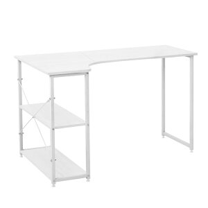 パソコンデスク l字 デスク L字 120cm 2段シェルフ付 l字型 木製 収納付 座デスク ミシン台 シェルフ付きデスク ラック付き デスク付きシェルフ 書斎机 書斎デスク 学習机 勉強机