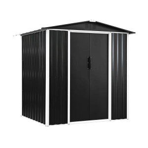 【引き扉式】物置 倉庫 戸外収納庫 屋外 スチール 防水 防銹 積雪対応 幅180*奥行き120*高185 物置き 大型 収納庫 屋外物置 防さび ベランダ ドア スチール物置 屋外収納 ガーデニング 庭 ガレー