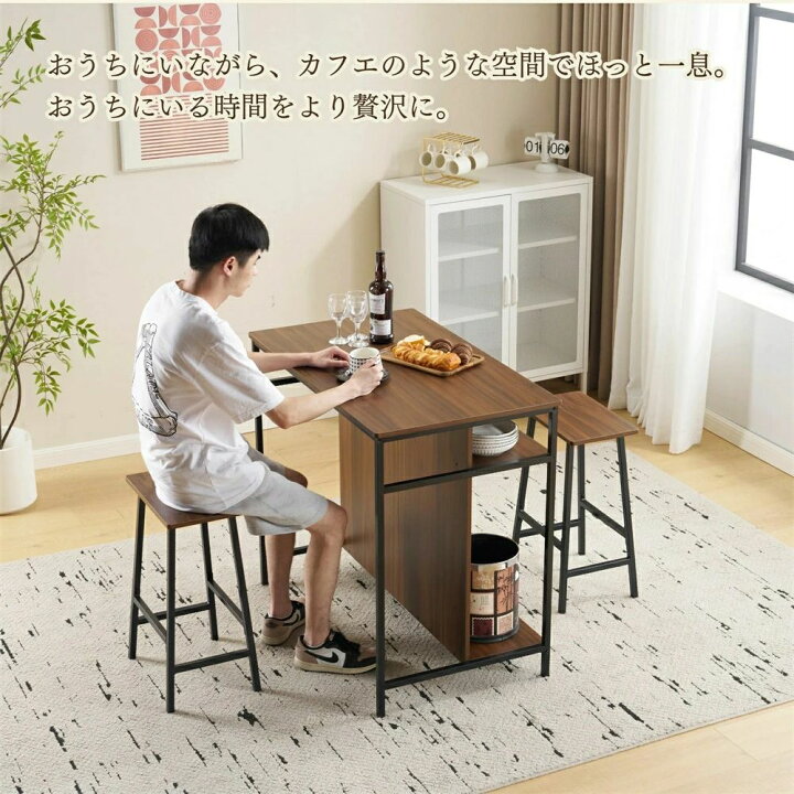楽天市場】カウンターテーブル ハイスツール2脚セット ハイテーブル 