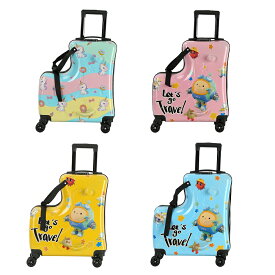 【10倍ポイント期間中】子供用 スーツケース キッズトラベル 子供が乗れるキャリーケース 静音仕様 家族旅行 帰省 お出かけ ダブルキャスター 座れる 機内持ち込み 軽量 大容量 安全ベルト付き 安全 安心 便利 おまけ付き キャスターカバー付き