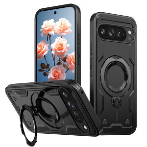 Google Pixel 9A �P�[�X MagSafe�Ή� Pixel 9Pro XL �P�[�X Pixel 9/9Pro �X�^���h�P�[�X �����O�t�� �s�N�Z��9a �}�O�l�b�g�P�[�X �}�O�Z�[�t �Ռ��z�� �J�o�[360�x��]�X�^���h �B���X�^���h �c�����Ή� ��