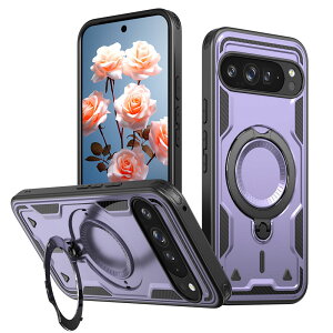 Google Pixel 9A �P�[�X MagSafe�Ή� Pixel 9Pro XL �P�[�X Pixel 9/9Pro �X�^���h�P�[�X �����O�t�� �s�N�Z��9a �}�O�l�b�g�P�[�X �}�O�Z�[�t �Ռ��z�� �J�o�[360�x��]�X�^���h �B���X�^���h �c�����Ή� ��