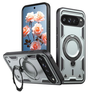 Google Pixel 9A �P�[�X MagSafe�Ή� Pixel 9Pro XL �P�[�X Pixel 9/9Pro �X�^���h�P�[�X �����O�t�� �s�N�Z��9a �}�O�l�b�g�P�[�X �}�O�Z�[�t �Ռ��z�� �J�o�[360�x��]�X�^���h �B���X�^���h �c�����Ή� ��