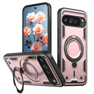 Google Pixel 9A �P�[�X MagSafe�Ή� Pixel 9Pro XL �P�[�X Pixel 9/9Pro �X�^���h�P�[�X �����O�t�� �s�N�Z��9a �}�O�l�b�g�P�[�X �}�O�Z�[�t �Ռ��z�� �J�o�[360�x��]�X�^���h �B���X�^���h �c�����Ή� ��