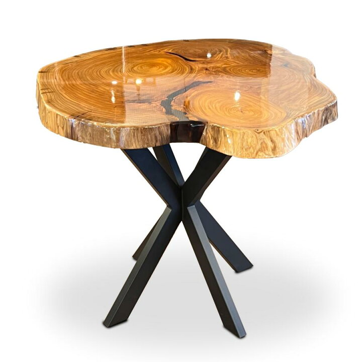 楽天市場】銘木屋 一枚板 テーブル サイドテーブル 丸テーブル  