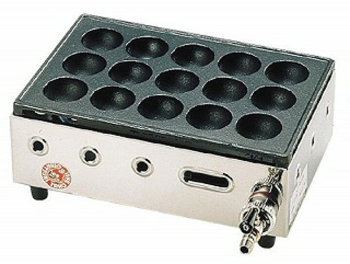 楽天市場】高級たこ焼器 Y-03D(15穴) LPガス【 たこ焼き器 ガス 