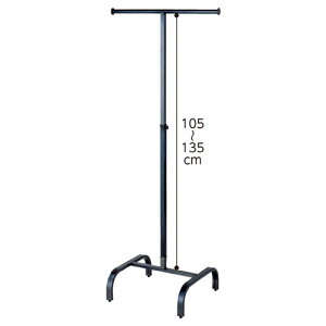 スチールブラック T字ハンガー T字ハンガー サイズ:W60×D42×H110〜H150cm 材質:スチール製 ブラック 耐荷重:5kg 61-93-12-1 【店舗什器 ハンガーラック スチールブラック T字ハンガーハンガーラック