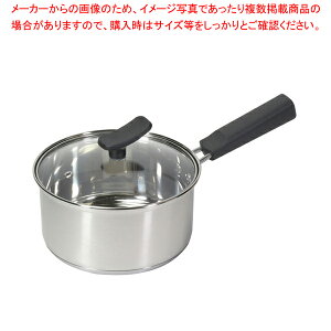 チーノ ステンレス製3層底ガラス蓋付片手鍋16cm