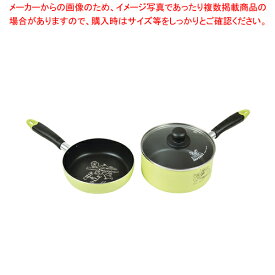 ディズニー ふっ素加工IH対応鍋・フライパン・ガラス蓋3点セット18cm(チップ&デール/バッジ)