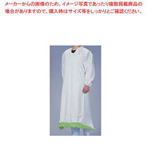 【まとめ買い10個セット品】機能性エプロン ガードロン 塩ビ抗菌 ひもL ホワイト/グリーン