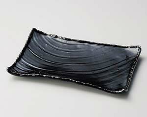 【まとめ買い10個セット品】和食器 ト162-078 柚子天目枯山水 角皿 小【キャンセル/返品不可】