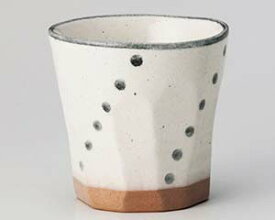 和食器 イ279-128 粉引六点水玉ソギロックカップ【卸問屋名調 おしゃれ 食器 テーブルウェア 業務用 居酒屋 レストラン 喫茶店 ホテル 家庭用】
