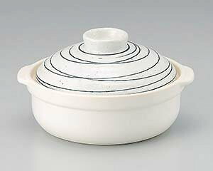 和食器 コ405-578 石目 粉引黒ライン8号鍋【卸問屋名調 おしゃれ 食器 テーブルウェア 業務用 居酒屋 レストラン 喫茶店 ホテル 家庭用】