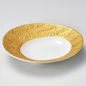 【まとめ買い10個セット品】和食器 ト026-178 ゴールド石肌 オーバルボール