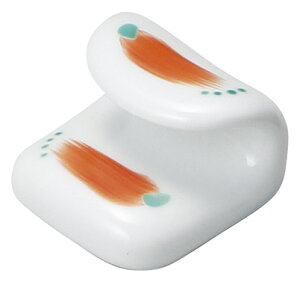 【まとめ買い10個セット品】和食器 ロ292-438 巻紙型 赤絵せせらぎ箸衣