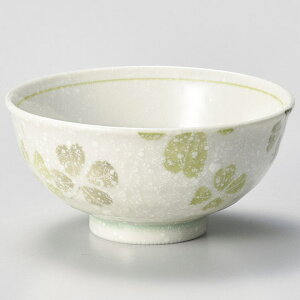 和食器 ヨ371-348 クローバー 茶碗 グリーン【卸問屋名調 おしゃれ 食器 テーブルウェア 業務用 居酒屋 レストラン 喫茶店 ホテル 家庭用】