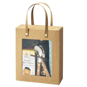 【まとめ買い10個セット品】シンプルクオリティ 窓付きハンドルボックス 18.5×8×23 10枚 61-548-3-3 【 店舗什器 小物 ディスプレー ギフト ラッピング 包装紙 袋 消耗品 店舗備品 】