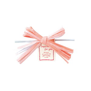 リボン付きワイヤータイ ペーパーラフィア ピンク 10個 61-431-85-5 【 店舗什器 小物 ディスプレー ギフト ラッピング 包装紙 袋 消耗品 店舗備品 】