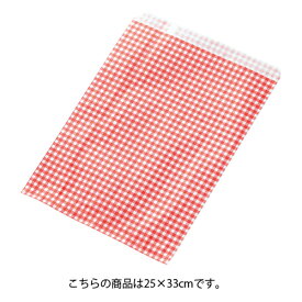 ギンガムチェック レッド 25×33 2000枚 61-800-82-12 【 ラッピング用品 紙袋 平袋 平袋 ギンガムチェック レッド 】【店舗什器 小物 ディスプレー ギフト ラッピング 包装紙 袋 消耗品 店舗備品】