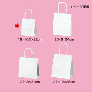 【まとめ買い10個セット品】丸ひも ローコストタイプ 白無地 18×10.5×22 50枚 61-658-55-1 【 店舗什器 小物 ディスプレー ギフト ラッピング 包装紙 袋 消耗品 店舗備品 】
