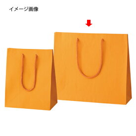 【まとめ買い10個セット品】カラー手提げ紙袋 オレンジ 33×10×29 100枚 61-313-13-5 【 店舗什器 小物 ディスプレー ギフト ラッピング 包装紙 袋 消耗品 店舗備品 】