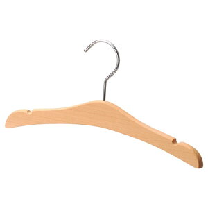 【まとめ買い10個セット品】子供用木製ハンガー 木地仕上げ 平型溝付き W32cm 10本 61-799-35-2 【 店舗什器 パネル ディスプレー 棚 ハンガー 店舗備品 】