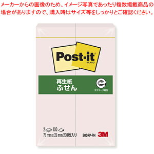 【まとめ買い10個セット品】ポストイット 再生紙ふせん 500RP-PN ピンク 1P【メイチョー】