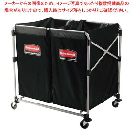 【まとめ買い10個セット品】ラバーメイド Xカート ダブルタイプ 300L ブラック RM1881781BK【メイチョー】