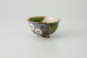 和食器 織部椿 茶碗(玉山窯) 37K027-23 まごころ第37集 【キャンセル/返品不可】【メイチョー】