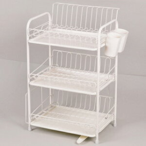 パール金属 アレスタ 水切りラック3段(水が流れるトレー) HB-1859【メイチョー】