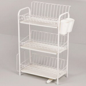 パール金属 アレスタ 水切りラックスリム3段(水が流れるトレー) HB-1860【メイチョー】