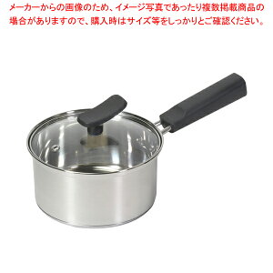 チーノ ステンレス製3層底ガラス蓋付片手鍋14cm 【メイチョー】
