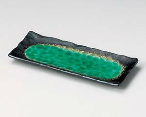 和食器 ネ140-158 深海さんま皿グリーン【メイチョー】