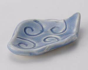 【まとめ買い10個セット品】和食器 ミ288-148 青釉雲形箸置珍味【キャンセル/返品不可】【メイチョー】