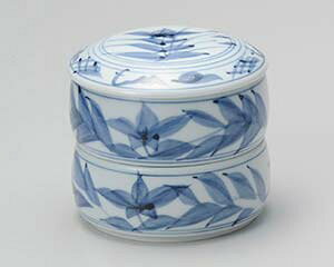 和食器 チ300-198 古染桔梗二段重(中)【メイチョー】