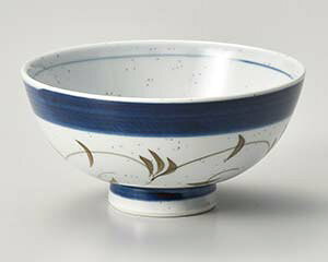 和食器 ア368-478 青帯唐草茶碗【メイチョー】