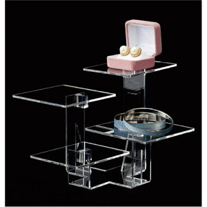 【まとめ買い10個セット品】アクリル4段ディスプレー 61-155-13-1 【 演出・ディスプレイ用品 アクセサリーディスプレイ ガラス・アクリル製 透明4段ディスプレイアクリル 】【メイチョー】