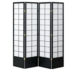 和風衝立 4連 H180cm ブラック 61-354-8-6 【メーカー直送/代金引換決済不可】【店舗什器 パネル ディスプレー 棚 店舗備品】【メイチョー】