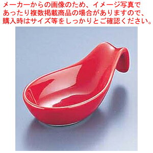 平レンゲ D-136 赤【食器 和食器 レンゲ 業務用】【厨房館】