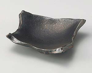 【まとめ買い10個セット品】和食器 カ033-038 銀サビ黒ちぎり角皿(中)【キャンセル/返品不可】【厨房館】