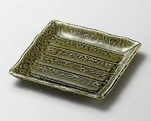 【まとめ買い10個セット品】和食器 カ193-208 アジアン織部角皿【キャンセル/返品不可】【厨房館】