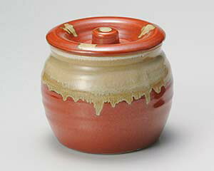 和食器 テ300-028 赤釉流4号かめ【厨房館】