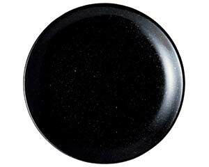 カ655-038 アジアン(黒・赤) 黒玉渕24cm皿【厨房館】