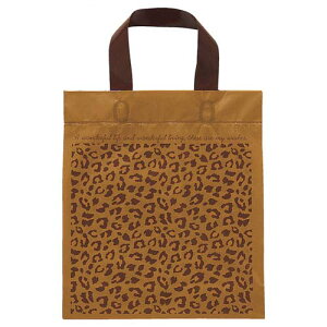 【まとめ買い10個セット品】レオパード ハンドル付きバッグ 35×38×底マチ10 50枚 61-782-36-2 【 店舗什器 小物 ディスプレー ギフト ラッピング 包装紙 袋 消耗品 店舗備品 】【厨房館】