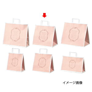【まとめ買い10個セット品】柄入り手提げ紙袋 平ひも エレガントスイート 30×20×28.5 50枚 61-800-92-7 【 店舗什器 小物 ディスプレー ギフト ラッピング 包装紙 袋 消耗品 店舗備品 】【厨房館】